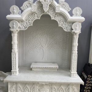 Classic White Indoor Marble Mandir – 24×18 Inch