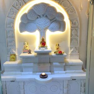 Classic White Jain Marble Mandir