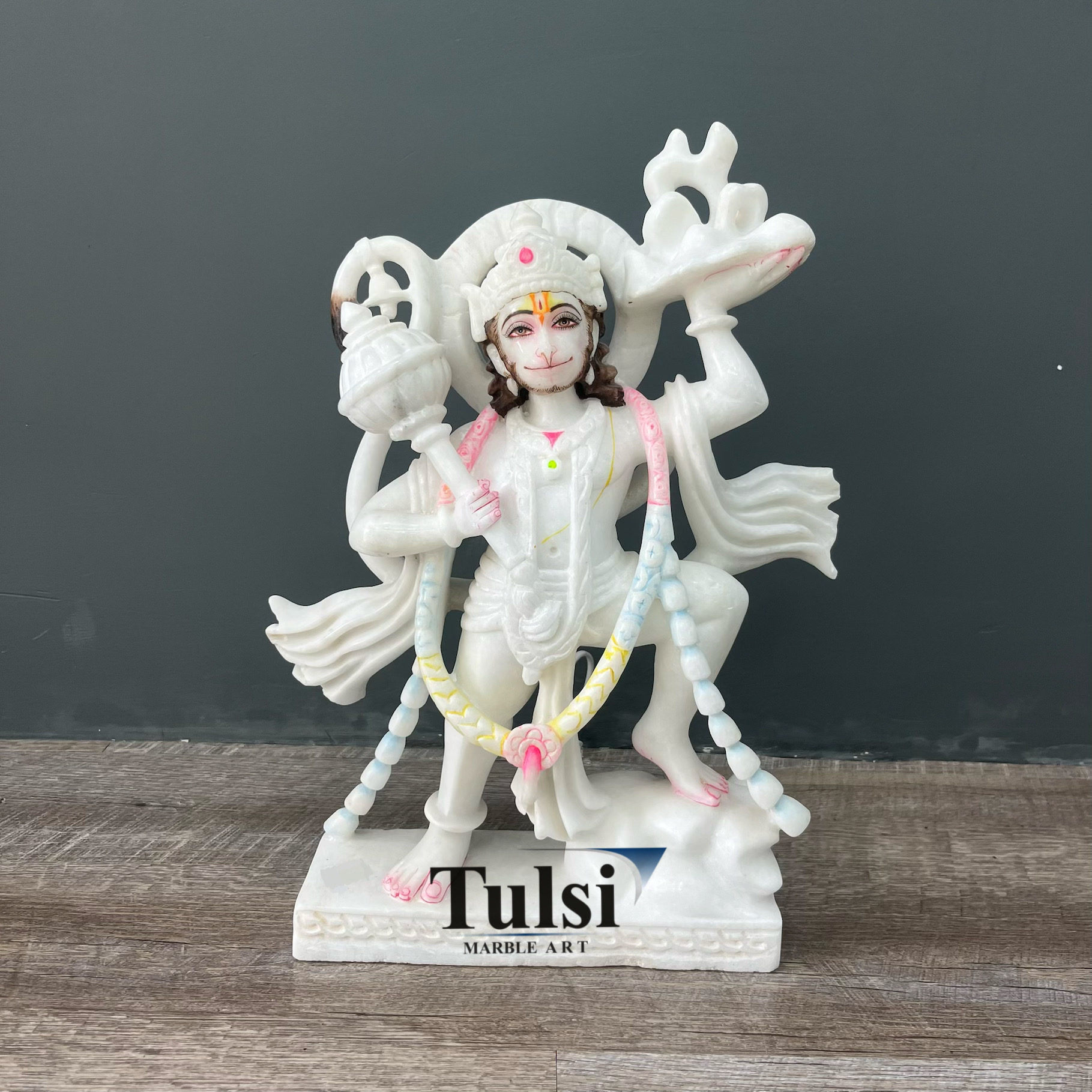 12-Inch Premium Marble Hanuman Ji idol