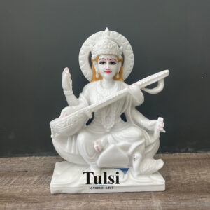 18-Inch Premium Saraswati Maa Marble Murti