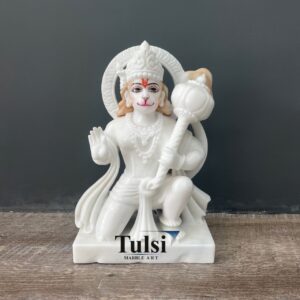 12-inch Premium White Marble Lord Hanuman Murti