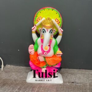 Premium 9-inch Marble Ganesh Ji Murti by Tulsi Marble Art.