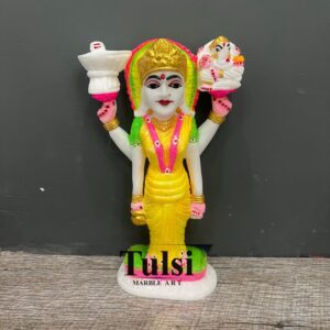12-Inch Hand-Painted Marble Goddess Parvati Murti