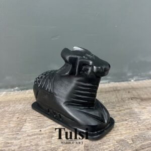 Premium 6-Inch Marble Nandi Murti – Handcrafted for Home Temples